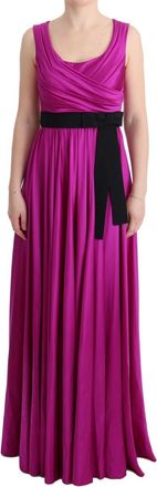 Dolce & Gabbana Womens Silk Maxi Dress - Fuschia - Size EU 40 (Womens)