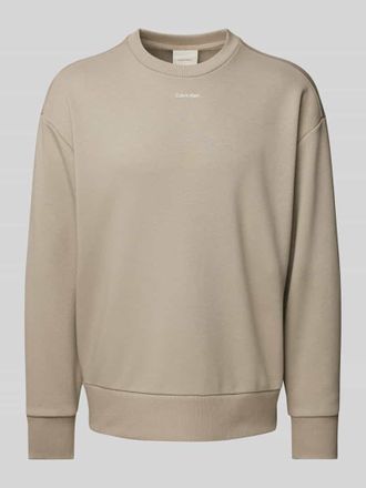 Calvin Klein Oversized Sweatshirt mit Label-Print in Khaki, Größe XXL