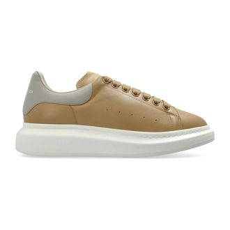 Alexander McQueen Alexander McQueen, Sneakers, male, Beige, Size: 10 1/2 US Leather Logo Sneakers