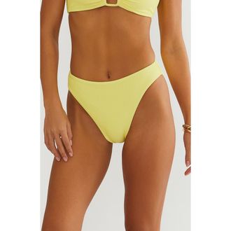 Beach Riot Amarie High Cut Bikini Bottoms in Butter Blossom at Nordstrom, Size X-Small