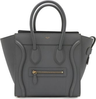 Celine Gray Leather Handbag Tote Bag (Pre-Owned)