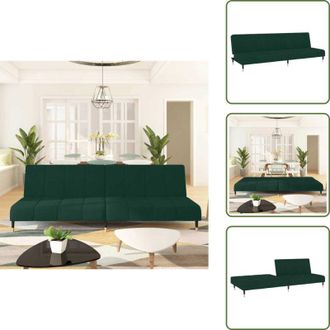 vidaXL Divano in velluto - vidaXL Divano Letto a 2 Posti Verde Scuro in Velluto - Letto in velluto