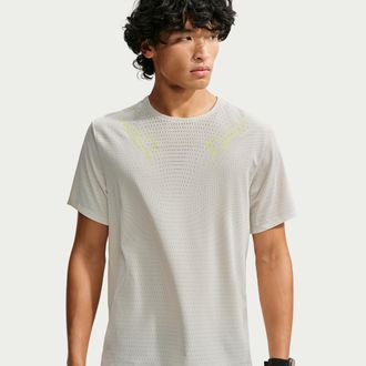 Nike Mens AeroSwift Dri-FIT ADV Short-Sleeve Graphic Running Top in Grey | IM5222-072