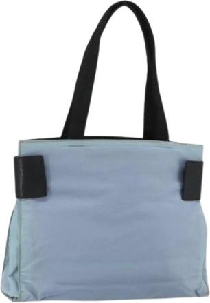 Prada Pre-owned Tote Bags, female, Blue, Size: ONE SIZE Pre-owned Vintage Nylon Tote Bag