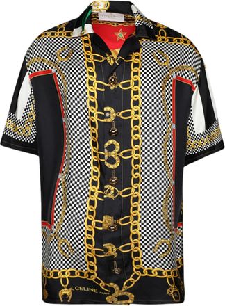 J. Logan Home Searle mix-print silk shirt - men - Silk - M - Black