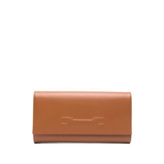 Elisabetta Franchi Wallets & Cardholders, female, Brown, Size: ONE SIZE Embossed Shoulder Bag