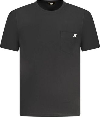 K-Way Zwarte Katoenen T-shirt met Zak - Heren - T-shirts - Zwart - M - Katoen - Tops