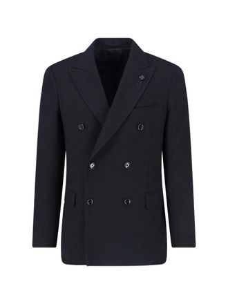 Lardini Double-breasted Blazer Black