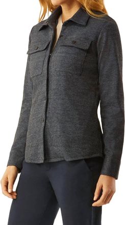 ECRU Shirt Jacket With Zip-Out Liner In Indigo Tweed