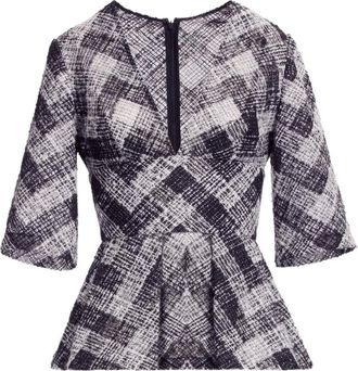 Elie Saab chevron peplum blouse - Grey