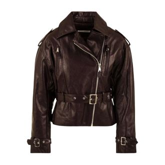 Mar De Margaritas Giacca Biker Full-Zip con Cintura - - Jackets - Donna - Marrone - M