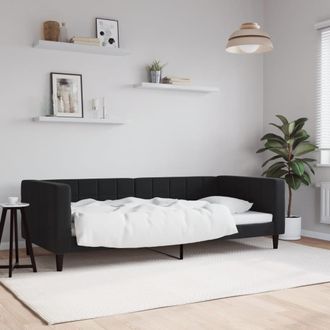 vidaXL Sof&aacute; Cama Sin Colch&oacute;n Terciopelo Negro 90x200 Cm Vidaxl