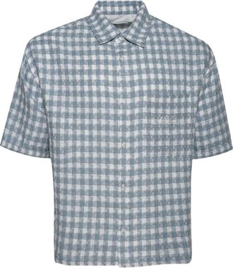 Nahmias T-shirt a quadri a maniche corte - Blu