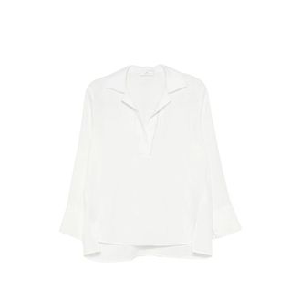 PANICALE Side-slit V-neck Blouse