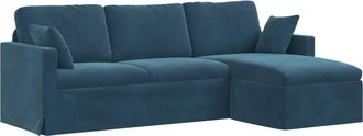 vidaXL Divano Blu 228 X 134 X 80 Cm Velluto Vidaxl