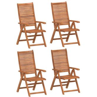 vidaXL Sillas Jard&iacute;n Reclinables 4uds Madera Maciza Acacia 56x72x107cm Vidaxl