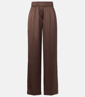 Brunello Cucinelli Silk-blend satin wide-leg pants