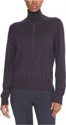 HUGO BOSS C_Faghettini Trui - Dames - Coltruien - Blauw - S - Wol - Truien & Vesten