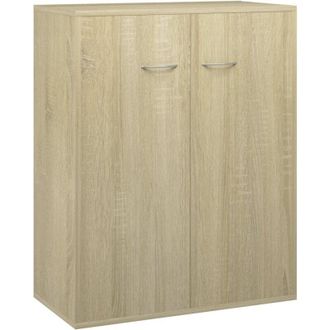 vidaXL Vidaxl - Aparador De Madera Contrachapada Color Roble Sonoma 60x30x75 Cm