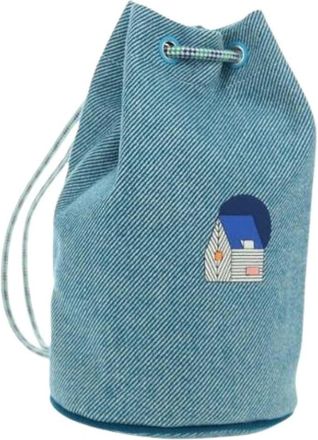 Herm&egrave;s Pre-owned Bolso Cubo de Lana - Pre-owned - Mujer - Azul - ONE SIZE