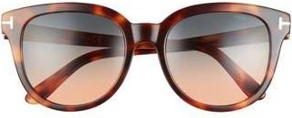 Tom Ford Olivia 54mm Gradient Round Sunglasses in Colhav/Grng at Nordstrom Rack
