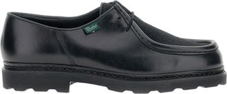 Paraboot Black Ponyskin Leather Lace-Up Loafers