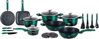 OEM Juego De Macetas Con Revestimiento De M&aacute;rmol, 21 Piezas, Zilner Emerald Noir Zl-8542