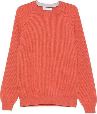 Brunello Cucinelli Trui met ronde hals - Oranje