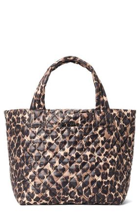 MZ Wallace Small Metro Deluxe Quilted Nylon Tote in Leopard at Nordstrom