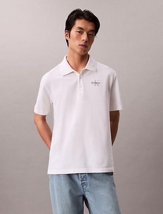 Calvin Klein Katoenen piqu&eacute; monogram poloshirt