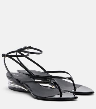 Alaia Ala&iuml;a Invisible patent leather thong sandals