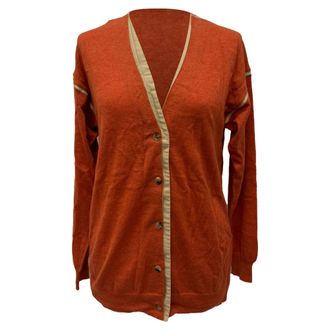 Chlo&eacute; V-Neck Cardigan in Rust Cashmere