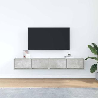 Berkfield Home TV Cabinets 2 pcs Concrete Grey 80x31x25.5 cm Engineered Wood