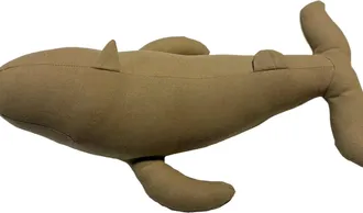 Puebco Vintage Fabric Stuffed Whale in Tan at Nordstrom