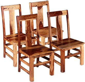 vidaXL Sillas De Comedor 4 Unidades Madera Maciza Vidaxl