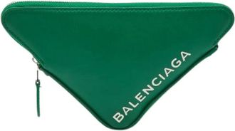 Balenciaga Pre-owned Clutches, female, Green, Size: ONE SIZE Pre-owned Leather Clutch