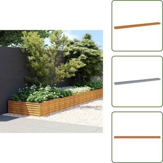 vidaXL The Living Store Fioriera Rialzata da Giardino 1150x100x36 cm in Acciaio Corten - Fioriera in acciaio corten