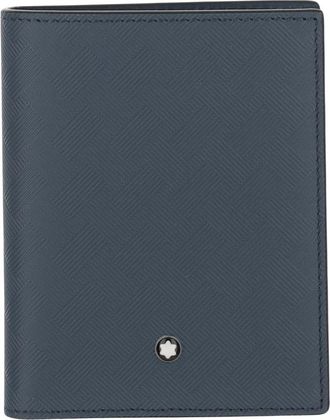 Montblanc Leren Kaarthouder met Ring - Heren - Portefeuilles - Blauw - ONE Size - Leer - Accessoires
