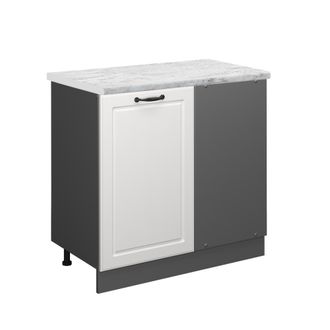 Vicco Armario De Esquina R-line, Blanco Casa De Campo, 86 Cm Et M&aacute;rmol, Vicco