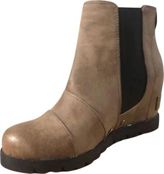 Generic Women Winter Platform Ankle Boots with High Heels and Chunky Sole Fashion Footwear for Ladies Comfortable Dress Booties (Brown, 6)