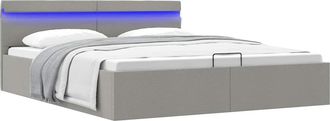 vidaXL Vidaxl - Cama Hidr&aacute;ulica Almacenaje Sin Colch&oacute;n Gris Claro 160x200 Cm