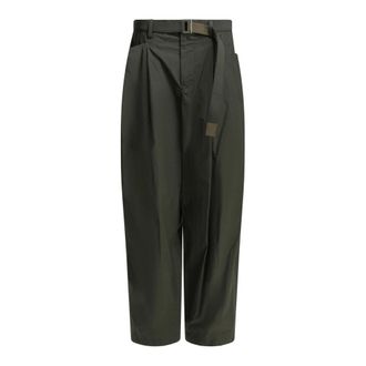 sacai Pantaloni Parachute in Typewriter - - Trousers - Donna - Verde - L