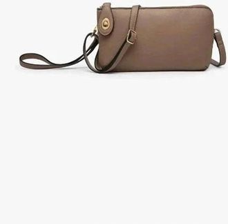 Jen & Co. Womens Crossbody Wristlet Handbag In Clay