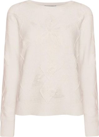 Elena Miro Maglia Scollo a Barca - Knitwear - Mujer - Blanco - XS