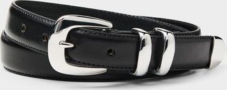 Simons Womens Silver-finish leather belt