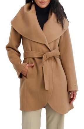 Elie Tahari Marilyn Wool Blend Coat in Camel at Nordstrom Rack, Size Large
