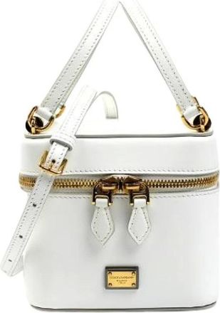 Dolce & Gabbana Pre-owned Mini Bags, female, White, Size: ONE SIZE Pre-owned Sicily Calfskin 2way Shoulder Bag
