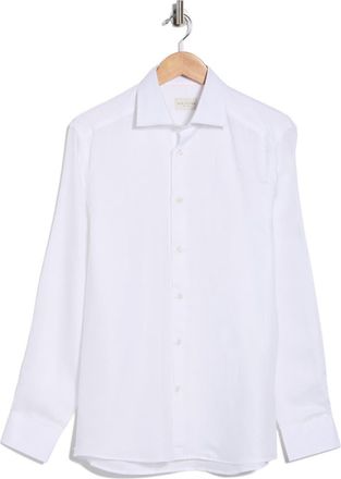 Jack Victor Herschel Linen & Tencel Blend Button-Up Shirt in White at Nordstrom Rack, Size Xx-Large