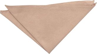 DQT Plain Suede Wedding Casual Handkerchief Pocket Square for Men (Tan)