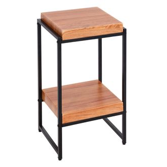 Hhg Hhg - Mesa Flor 840, Mesa Auxiliar Estante Flor Estante Para Plantas, Mdf Metal Certificado Mvg, Color Natural, 61cm